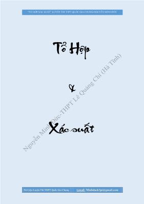 Tài Liệu Luyện Thi THPT Quốc Gia Tổ Hợp-Xác Suất